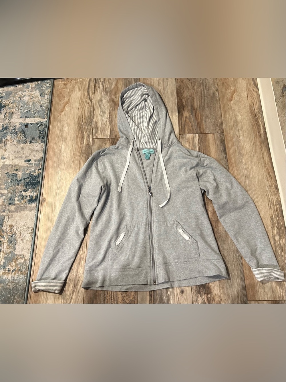 Silverwear New York Striped Zip Hoodie in Gray Medium